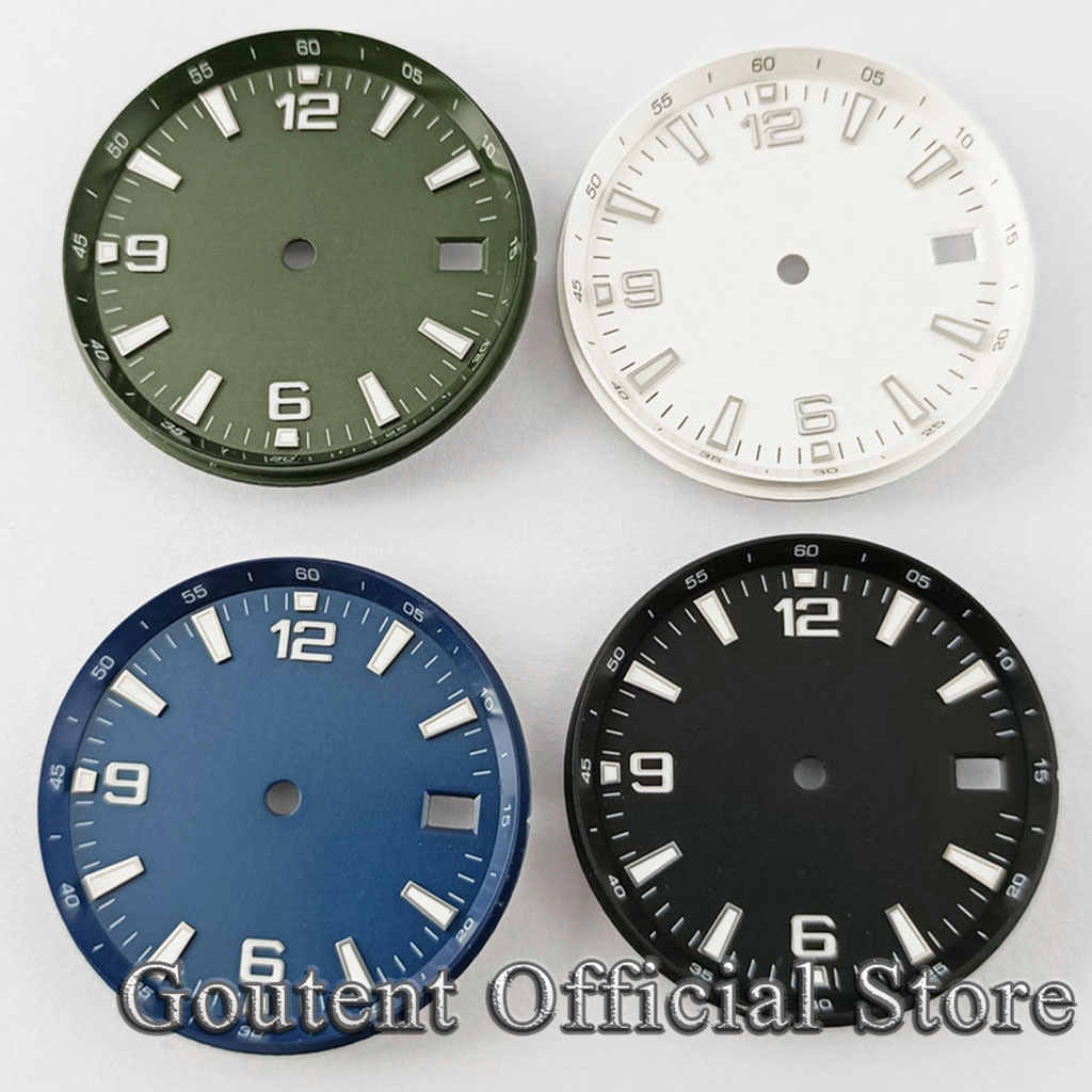 Gold 6138 - Wylansowana tarcza zegarka 31mm czarna niebieska