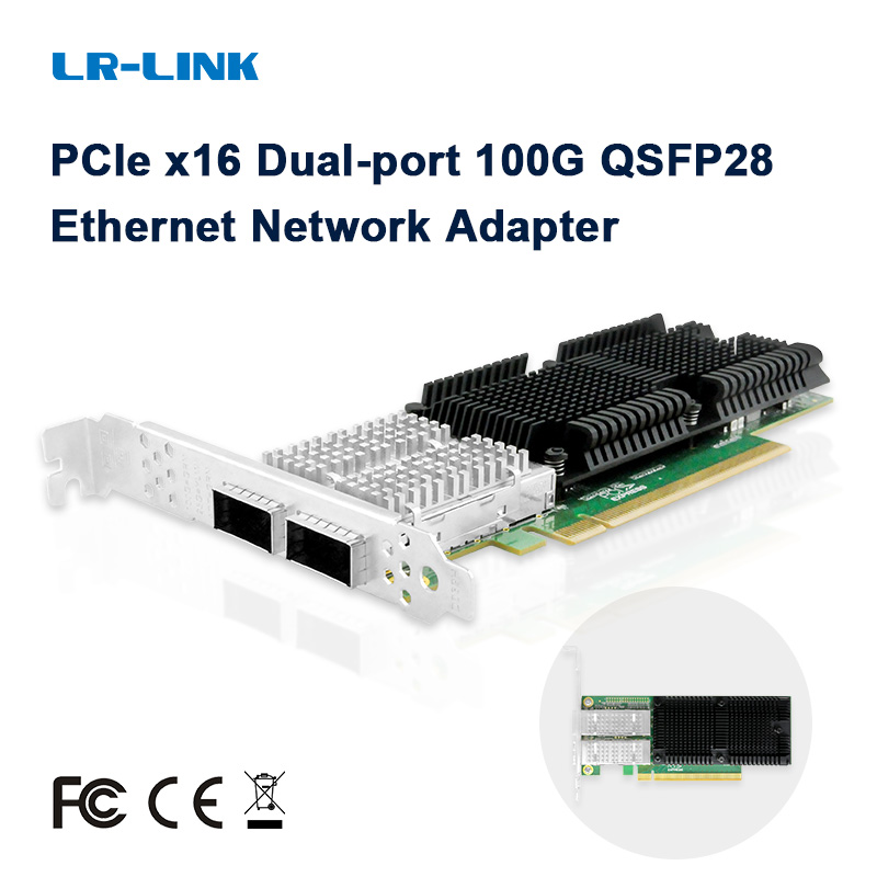 100Gbe Qsfp28 Network Card - Karta sieciowa LR-LINK 1014PF 100G Dwuportowa